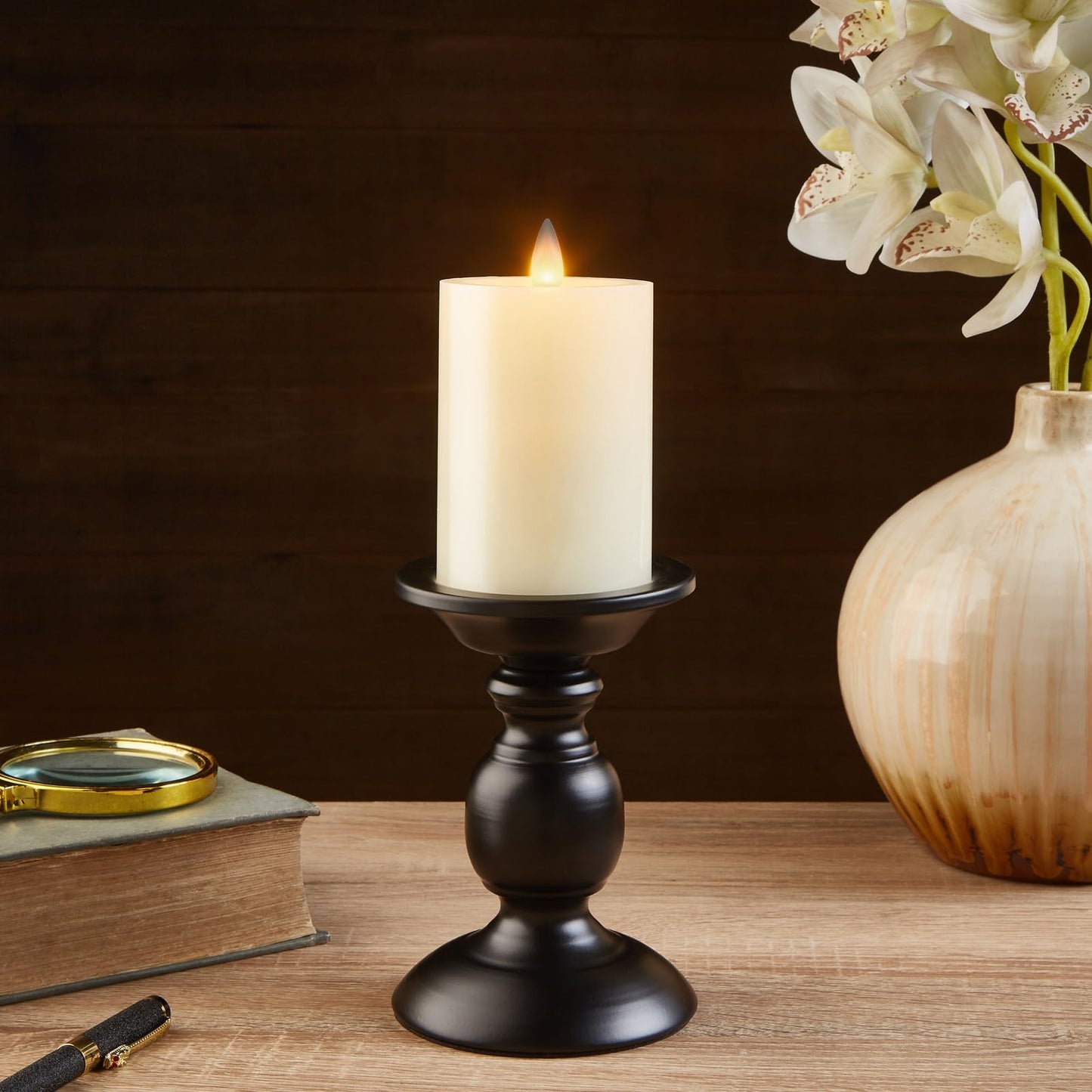 CozierGlow Flameless Pillar Candles Flickering with Remote Timer, Battery Operated LED Candles Up to 400 Hours, 3D Moving Flame Real Wax Candles, Set of 3, D3 x H4, 5", 6",Remote Included(Ivory)