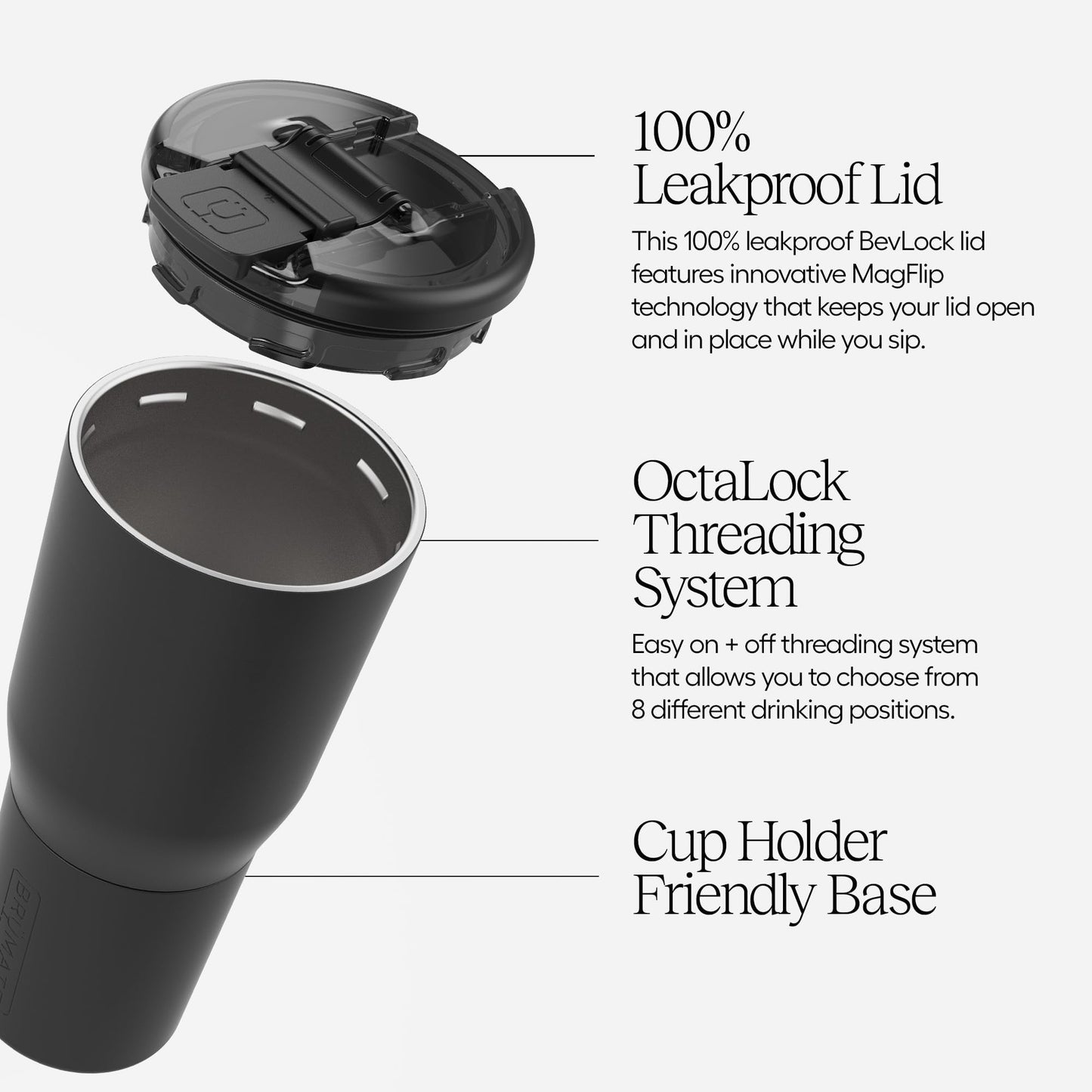 BrüMate Nav 35oz 100% Leak Proof Insulated Travel Tumbler with Magnetic BevLock™ Lid - Double Wall Cup-Holder Friendly Stainless Steel Mug (Dark Aura)
