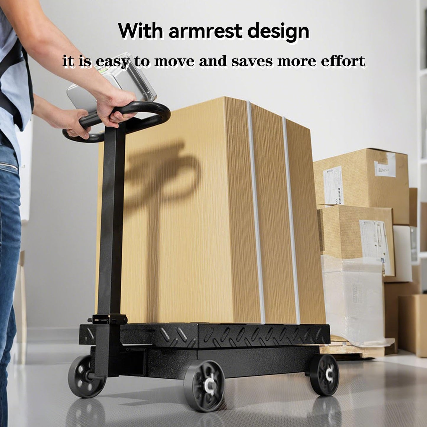 CXWAWSZ Large Platform Scale with Wheel 660 LB Floor Weight Computing Postal Scale Digital Perfect Industrial Platform Scale Foldable for Postal Luggage Shipping Mailing Weighing