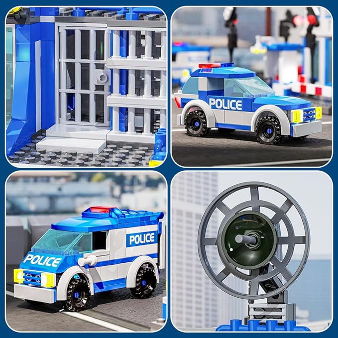 MindBox City Police Station Building Sets 570pcs City Police Sets Toy Building Bricks Kit for Boys 8-12