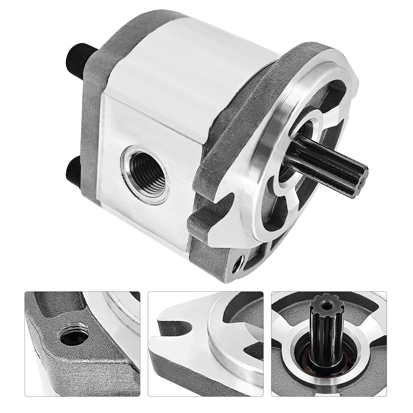 PGP5106G3LP Single Acting Hydraulic Gear Pump Fits for AGT H12 and More 1-ton Mini Excavators Digger 700RPM-4000RPM 9 Tooth 20 MPa-25 MPa Inlet G3/4 Outlet G1/2