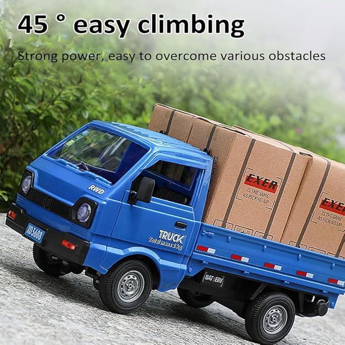 GoolRC Remote Control Car Kei Truck 1:16 Scale RC Transport Pickup Truck with Spray and Light 2.4GHz All Terrain RC Cars for Teens and Adults Christmas or Birthday Gift (Green)