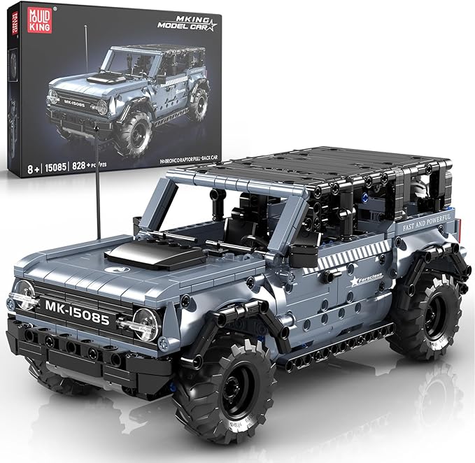 Mould King 15085 Off-Road Vehicle Building Sets Pull Back &amp Launch Car Building Blocks Kit Collectible Car Model Toy for Adults Teens 12+ (828 Pieces)