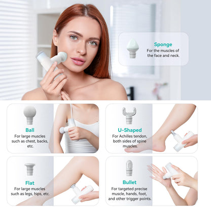 opove M3 Mini Massage Gun for Back Pain Relief, with Facial Mode, 7mm Amplitude, 4 Vibration Levels Ultralight Portable and Rechargeable Fascia Gun Active Recovery Women Presents