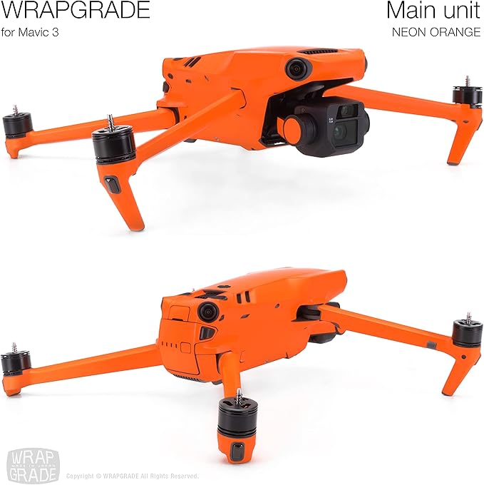 WRAPGRADE Full Skin Stickers for DJI Mavic 3 / Mavic 3 Classic (NEON Orange)