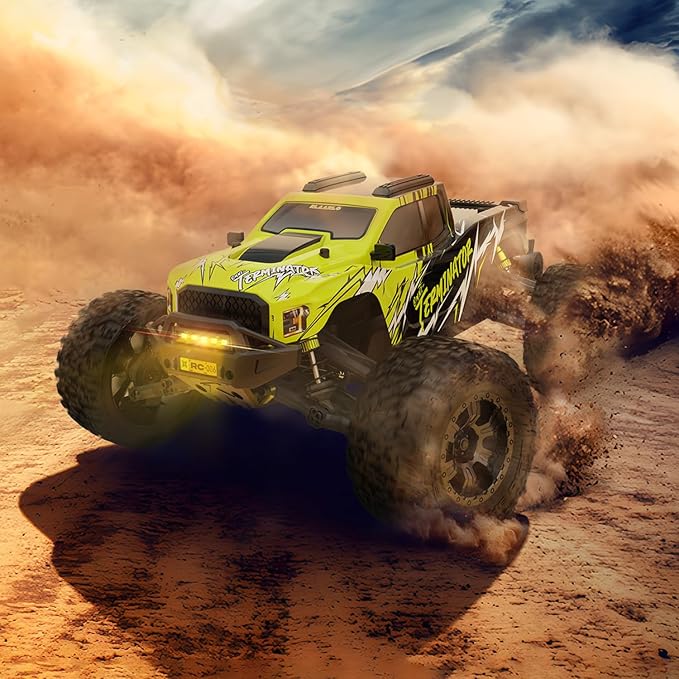 AMORIL 1/10 RTR Brushless Fast RC Cars for AdultsMax 50mph Hobby Electric Off-Road Monster TruckWaterproof High Speed RC Car 4WD Remote Control Car with 3S LipoGreen