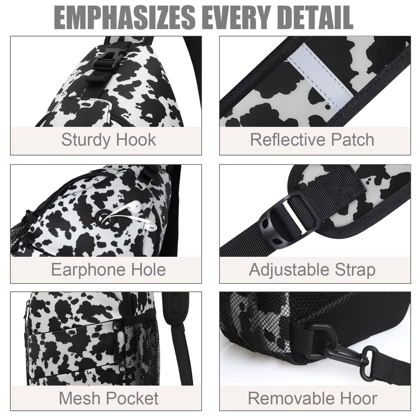 Crossbody Bags for Women Men Trendy Sling Bag Bakpack Casual Chest Bag with Convertible Shoulder Strap