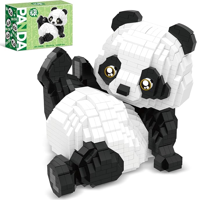 QLT QIAOLETONG Mini Building Blocks Animals Sets for Goodie Bags 1154 PCS Micro Mini Panda Building Toy Bricks for Adults Party Favors for Teens 14+ Birthday Gift for Boys Girls Carnival Prizes