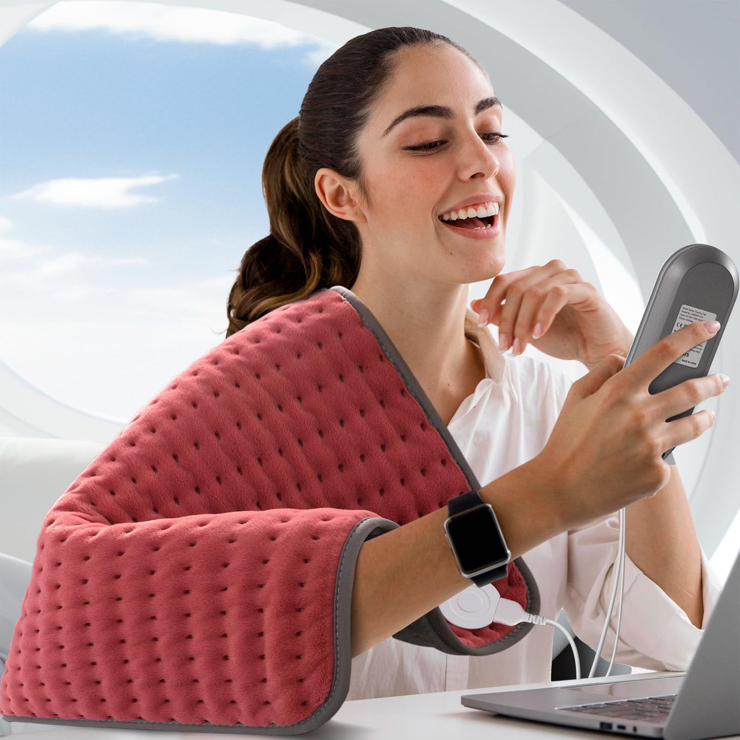 Heating pad for Back, Neck, Shoulder, Cramps and Leg Pain Relief, Heat Pads Christmas Gifts for Women, Men, Mom, Dad, Auto-Off,Machine Washable,Moist Dry Heat Options,Extra Large 12"x24"