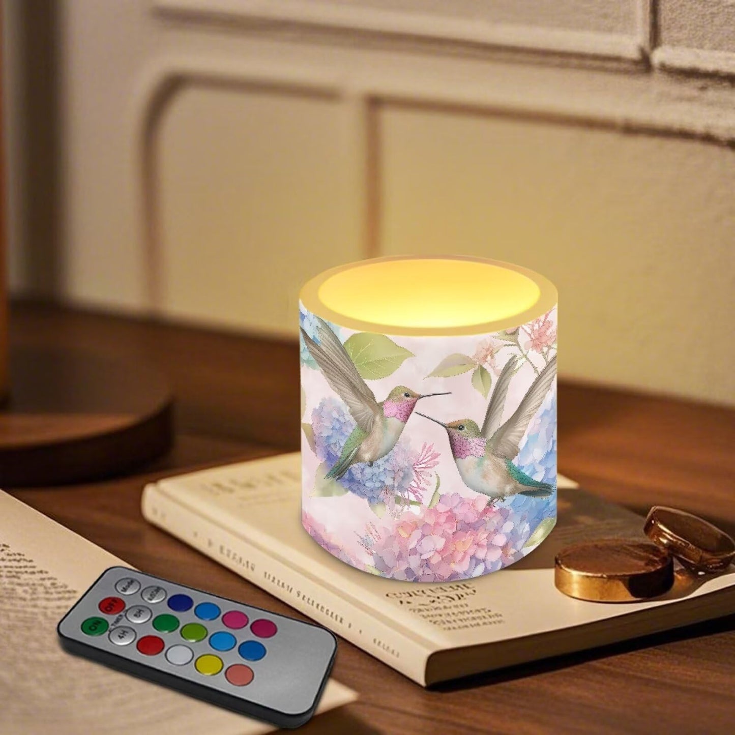 Cozeyat Pastel Bird LED Candles Set of 4 Battery Powered Flameless with Remote Timer Flickering Flame Waterproof for Home Beach Garden