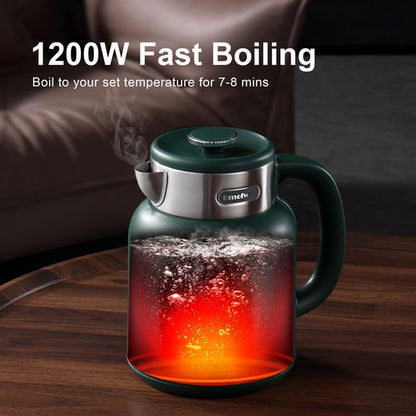 DmofwHi 5-Presets Electric Kettle Temperature Control With LED Display, Hot Water Kettle Electric of 304 Stainless Steel, Keep Warm, Fast Heating Electric Tea Kettle 1.5L (GREEN)