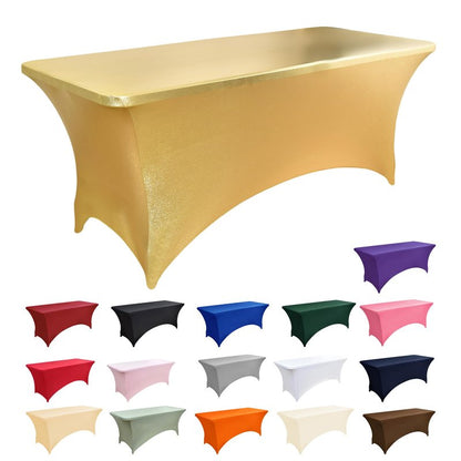 ZarzaaSik 2-Pack 6ft Spandex Table Covers for Rectangle Standard Folding Tables - Wrinkle Resistant Stretch Tablecloths - Ultimate Fitted Table Protector for Parties, Trade Shows, Banquet