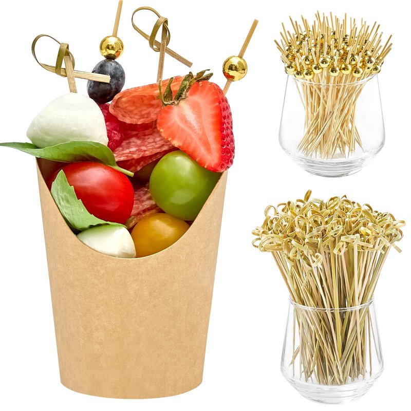 ZORRITA Small Charcuterie Cups with Sticks, 8 oz, 50 Sets