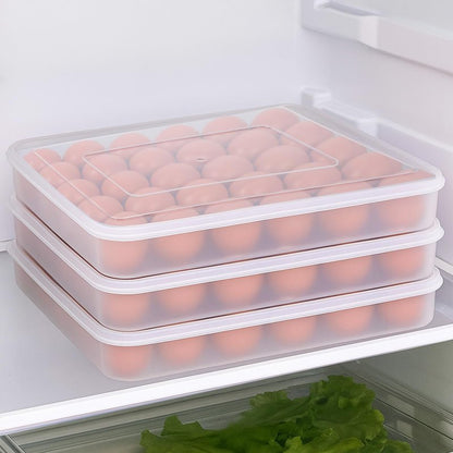 3 Pack Deviled Egg Containers with Lid - Stackable Egg Trays for Deviled Eggs, 90 Slots Plastic Eggs Holder for Refrigerator, Party, Travel (13.58 x 10.23 x 1.96 inches, Clear, BPA-Free)