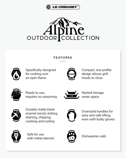 Le Creuset Alpine Outdoor Collection Enameled Cast Iron Round Dutch Oven, 4.25 qt.