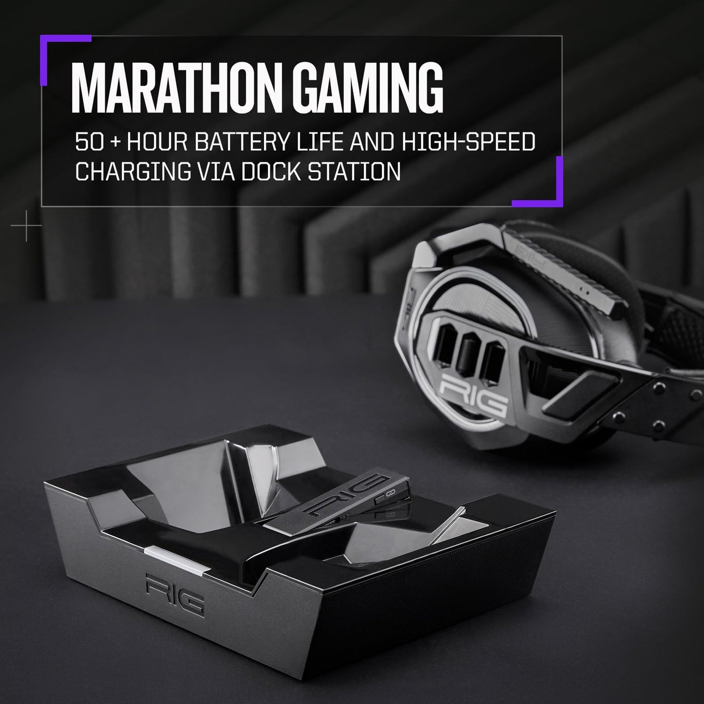 RIG 900 MAX Universal Dual Wireless Gaming Headset with Bluetooth for Xbox, PlayStation, Nintendo Switch, PC, Android, iPhone - Multi-Function Charging Base - 60 Hours Battery - Dolby Atmos 3D Audio