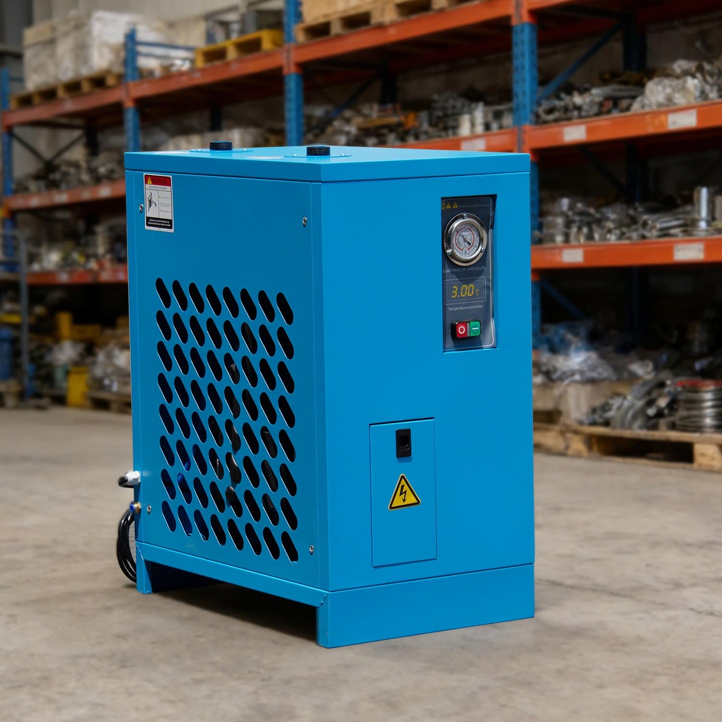 HPDAVV Industrial Heavy Duty Refrigerated Air Dryer, 105 CFM, 0.885 KW, 220V for 30HP Rotary Screw Compressors, R134a Cooling System, Removes Moisture, Oil, Dust for Workshops, Factories, CNC