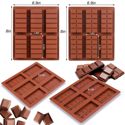 Palksky Large Chocolate Bar Mold Deep Dubai, Thick Chocolate Bar Molds Silicone for Filling Knafeh Pistachio, Chocolate Mold for Baking,1PCS Silicone Molds +100Pcs Bags
