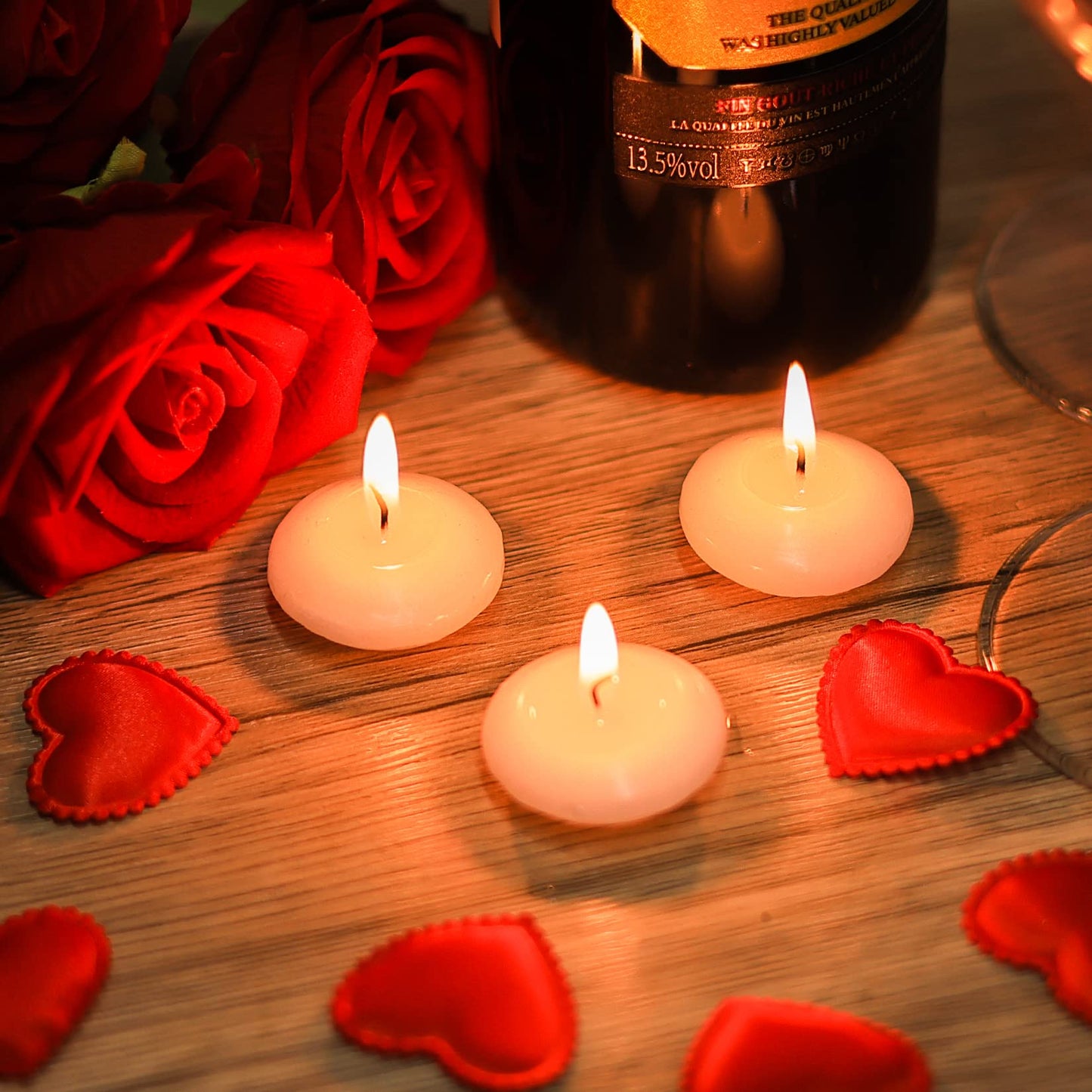 Floating Candles Centerpieces - 40 Pack 1.5 Inch Floating Candles for Centerpieces, Nice for Halloween, Christmas, Thanksgiving, New Year & More - Good for Home Decor & Centerpieces (White)