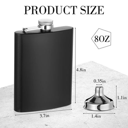 Hoolerry 30 Pieces Hip Flasks Set Stainless Steel Liquor Flask with Funnel Metal Leak Proof Flask Pocket Whiskey Flasks for Men Women Bridesmaid Wedding Party Supplies (Matte Black, 8 oz)