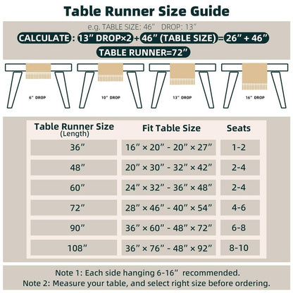FEXIA Boho Table Runner for Thanksgiving Home Decor 48 Inches Long Farmhouse Rustic Table Runner Cream & Brown Macrame(Without Tassel) for Dining Bedroom Decor Rustic Bridal Shower (12x48 Inches)