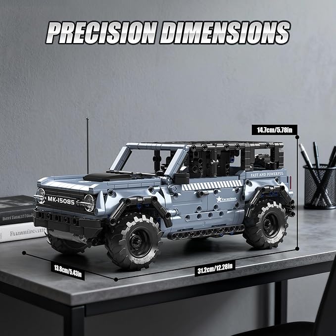 Mould King 15085 Off-Road Vehicle Building Sets Pull Back &amp Launch Car Building Blocks Kit Collectible Car Model Toy for Adults Teens 12+ (828 Pieces)