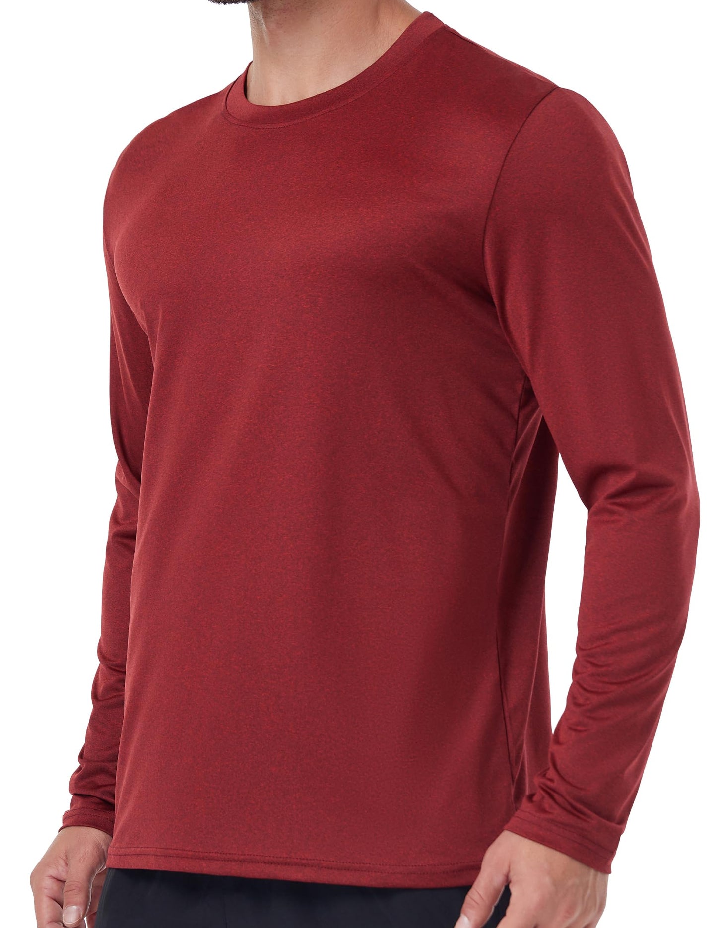 6 Pack Men's Quick Dry Long Sleeve Shirts UPF 50+ UV Sun Protection SPF Moisture Wicking T-Shirt for Casual Workout AM