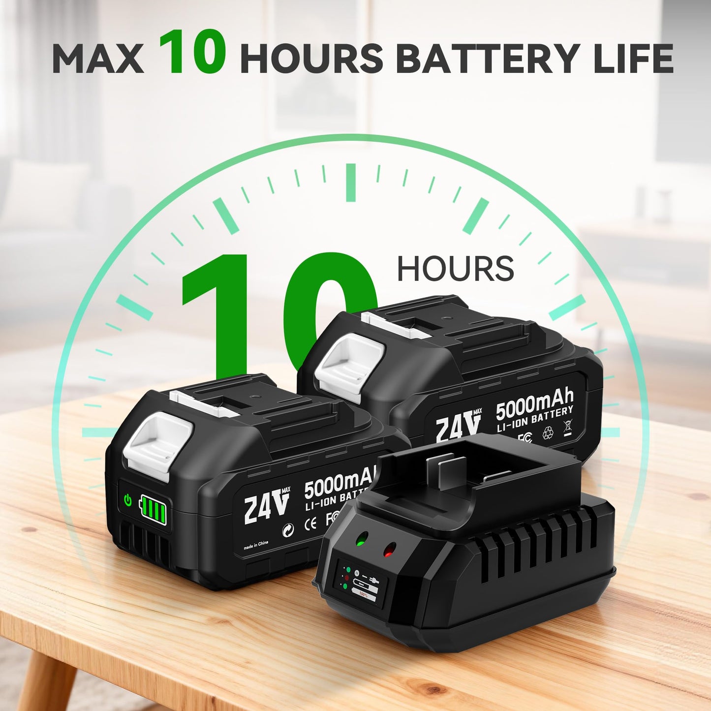 Cordless Ozone Generator - 1,000,000mg/h Professional Grade Covers 10000 Sq-Ft+, 2026 Upgraded Portable Deisgn with 2x 5000mAh Battery for 8-10 Hours Use, With Remote Control, Black