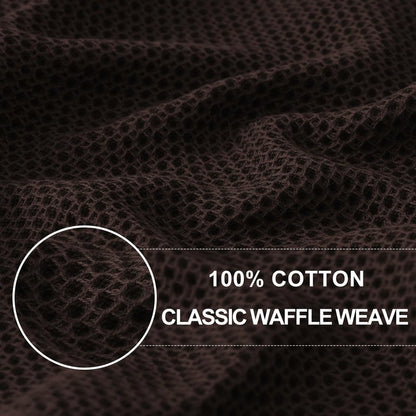 Homaxy 100% Cotton Waffle Weave Kitchen Dish Cloths, Ultra Soft Absorbent Quick Drying Dish Towels, 12 x 12 Inches, 12-Pack, Dark Brown
