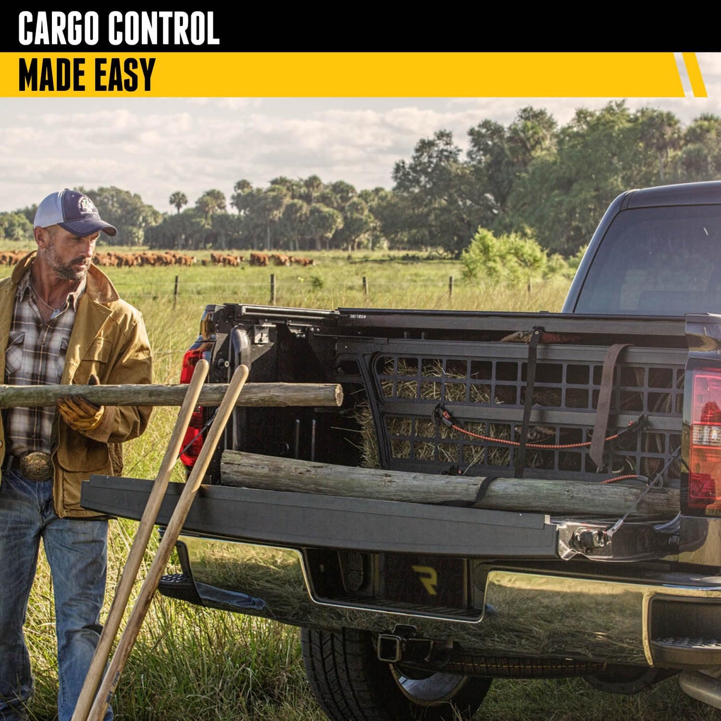RealTruck Roll-N-Lock Cargo Manager Truck Bed Organizer | CM131 | Fits 2021 - 2025 Ford F-150 5' 7" Bed (67.1")