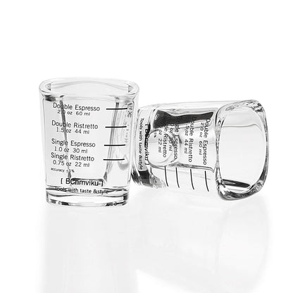 Espresso Shot Glass Liquid Heavy Sturdy Glass Shot Glasses Measuring cup Wine Glass 6 Pack 2oz/60ml By BCnmviku (Sturdy 6Pack)