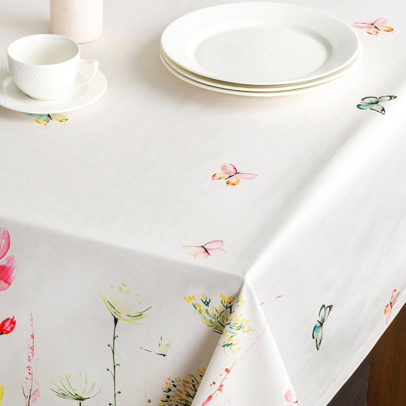 Maison d' Hermine Table Cloth Rectangle Table 100% Cotton 70 x 90 Inches Tablecloth Reusable Decorative for Dining Kitchen Room Farmhouse Home Gifts for Mothers Day Spring Summer - Botanical Fresh