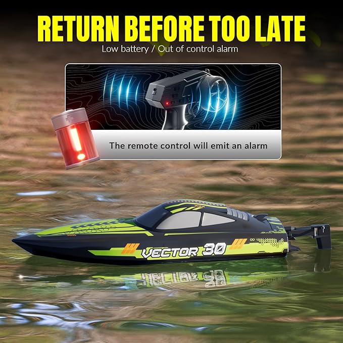 volantexrc RC Remote Control Boat for Pool2.4Ghz Control RC Boats for Adults Lake Electric Boat with Water Cooling System 2Rechargeable Batteries (Green)