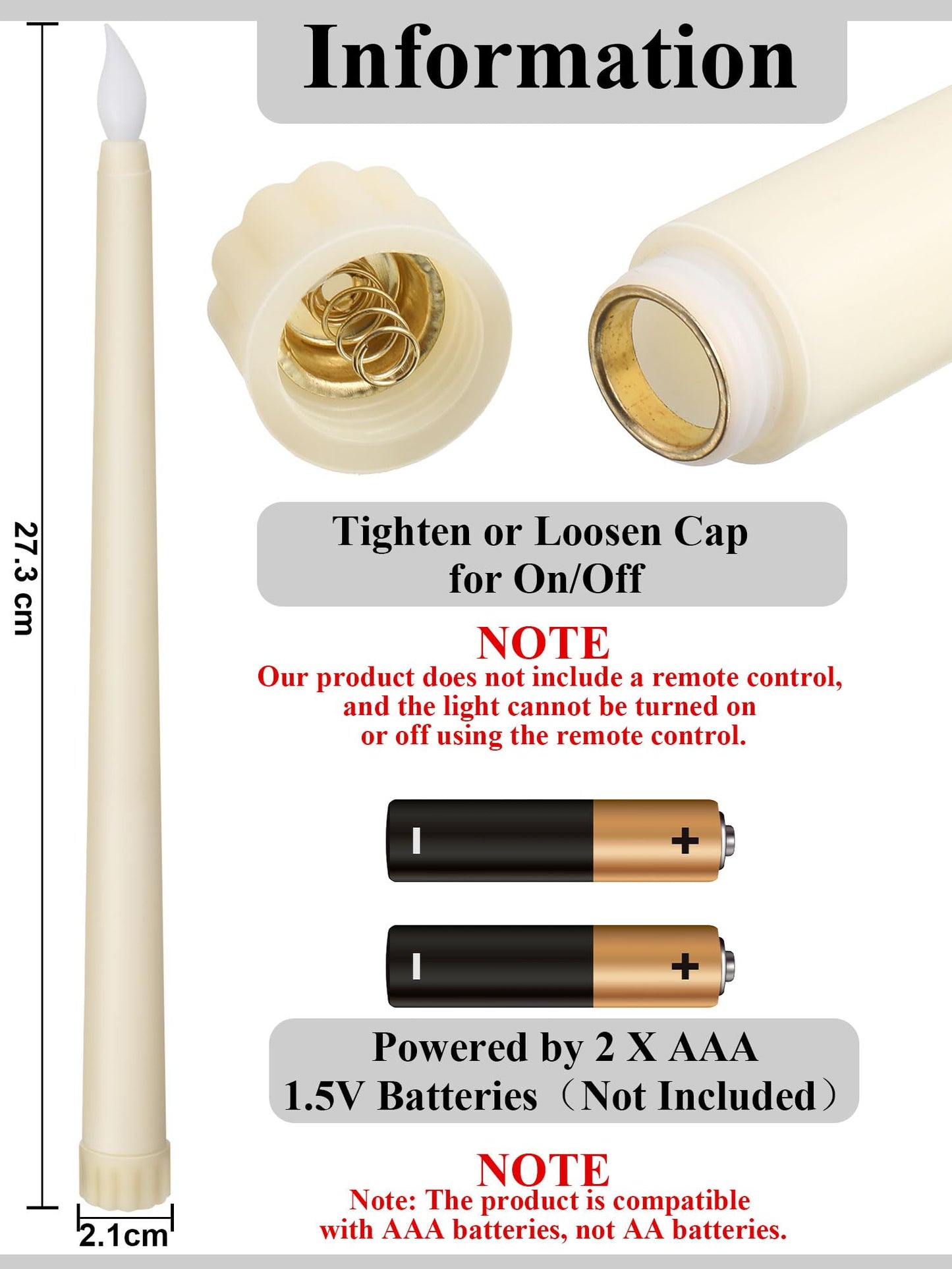 Retisee 100 Pcs 11 Inch Flameless Taper Candles LED Candles Bulk Battery Operated Taper Candle Flickering LED Candlesticks for Valentines Birthday Wedding Party Decor (Classic Style,Ivory)