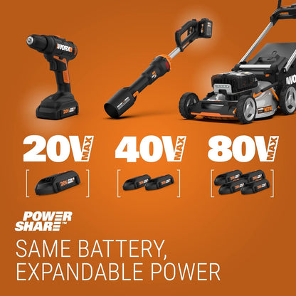 WORX 2 in 1 Cordless Hedge Trimmer, 4" Grass Shear & 8" Shrub Trimmer with 2 Blades, Battery & Charger Included, WG801
