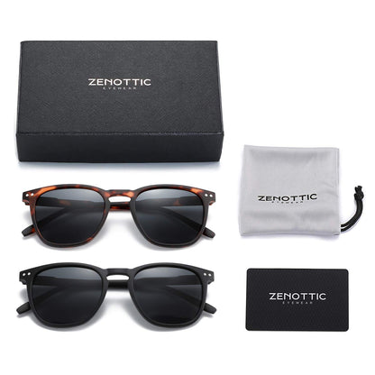 ZENOTTIC Polarized Sunglasses for Women Men: Retro Shades Round | Square Frame UV Protection 2 Pack