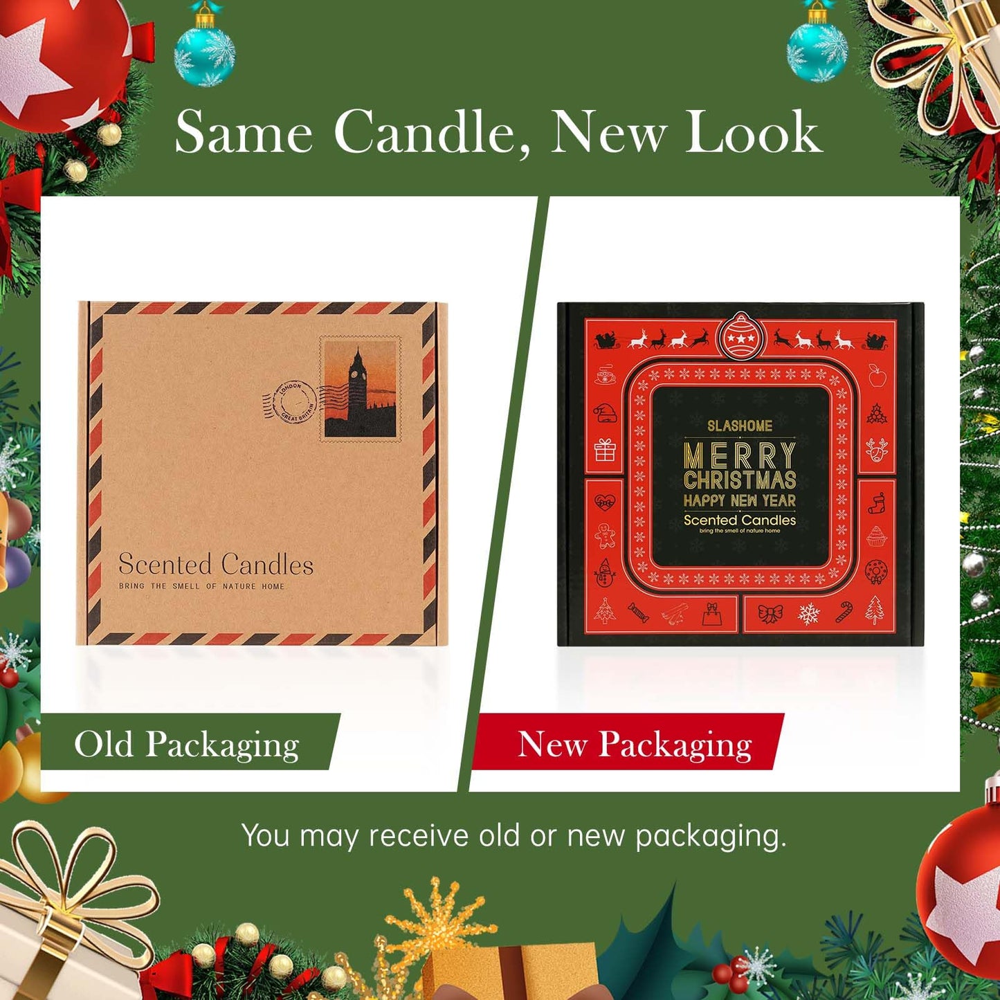 Christmas Candle Gift Set, 4 Pack 7 oz Soy Scented Candles for Home, Holiday & Birthday Gift for Women & Men, Includes Christmas Tree, Cookies, Spices & Apple Cider, Winter Holiday Home Decor