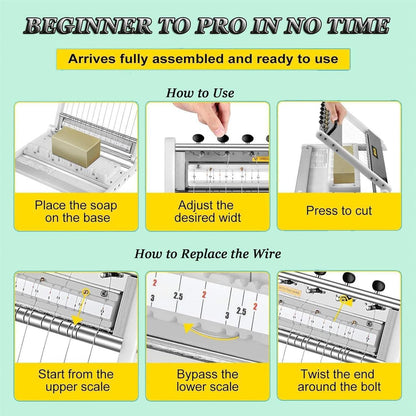 Adjustable Multi-Wire Soap Cutter for Homemade Soap, Precise Thickness Control for DIY Craft Soap and Candle Slicing, Easy Size Adjustment for Handmade Soap