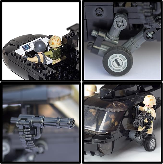UH60 Black Hawk Helicopter Model Military Plane Building Blocks Set (660 Pieces) for Army Airplane Lovers Kids (8+Years) and Adults