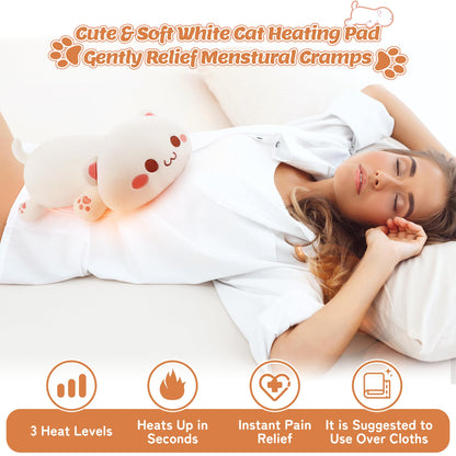 Electric Heating Pad for Period Cramps, Cuddly Soft 14" Capybara Plush with a Hot Soft Belly USB Powered, Menstrual Heating Pad Neck Shoulder Pain Relief, Gift for Women Daughter Wife