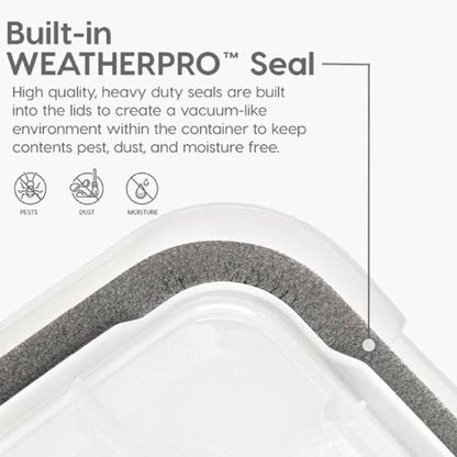 IRIS USA WeatherPro 74 Qt Storage Bins - BPA-Free Plastic with Tight Seal & Lids | Stackable Clear/Black 2 Pack