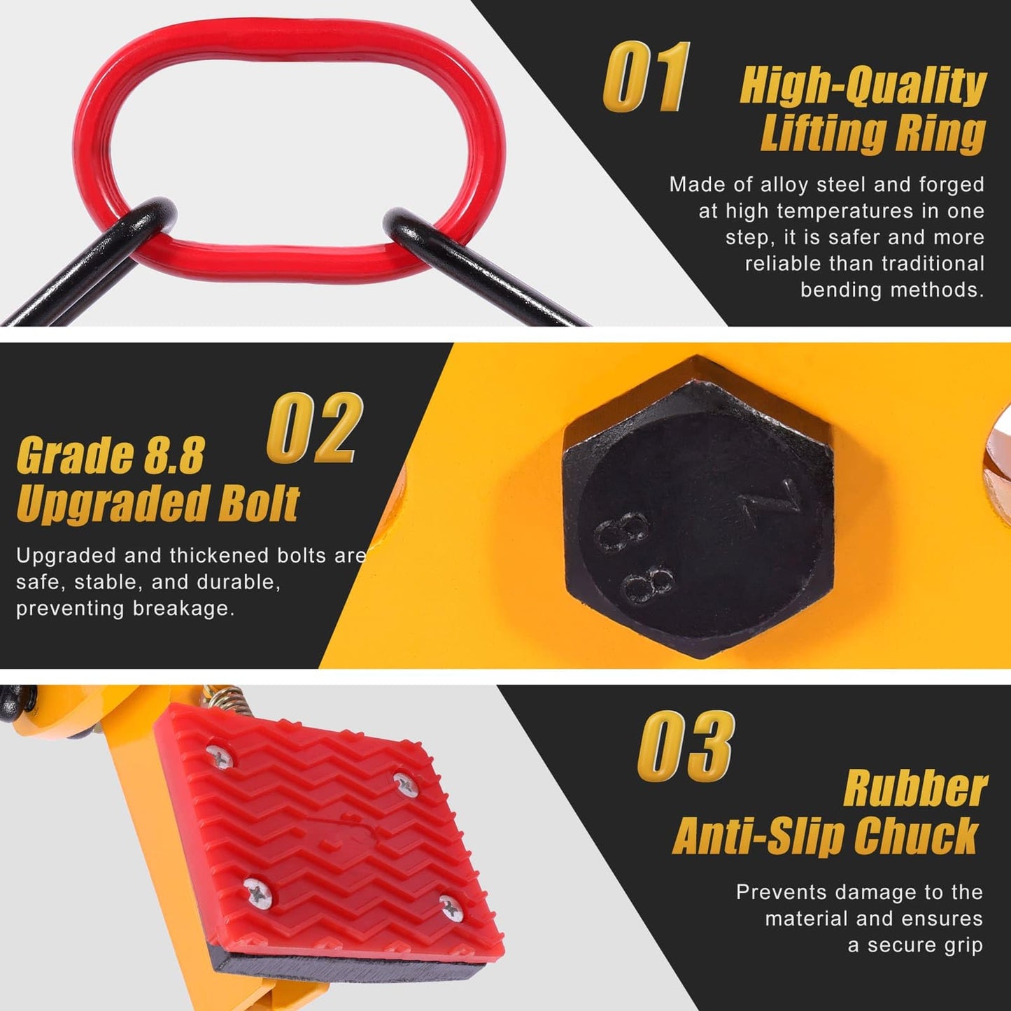 GRYVOZE Granite Slab Lifting Clamp 770 lbs, 1.6"-7.1" Lifting Clamps Heavy Duty, X-Shaped Stone Carrying Clamps, Granite Slab Lifter, Scissor Clamp Lifting, Stone Slab Clamps for Granite