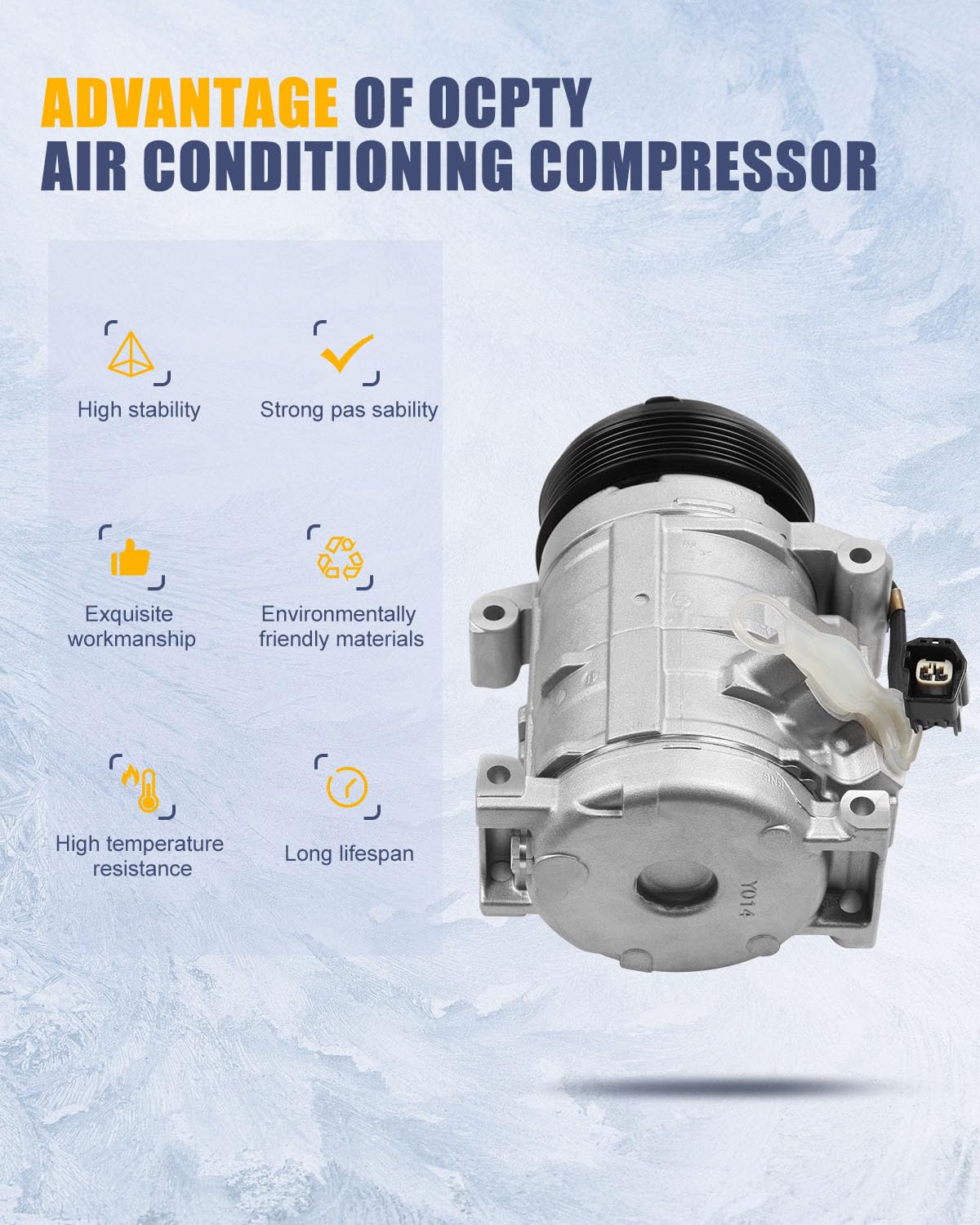 OCPTY AC Compressor for 2007-2012 for Buick Enclave for Chevy Traverse for GMC Acadia for Saturn Outlook 2021784AM 2021784R 1421625 1421625NC C1789 C1789R 6512525 7512525 255659