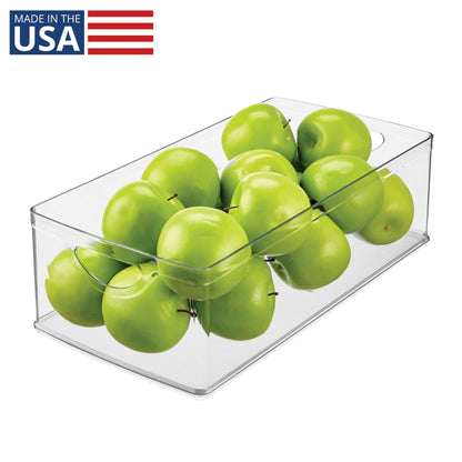 iDesign Stackable Clear Plastic Extra Long Storage Bin, 4-Pack