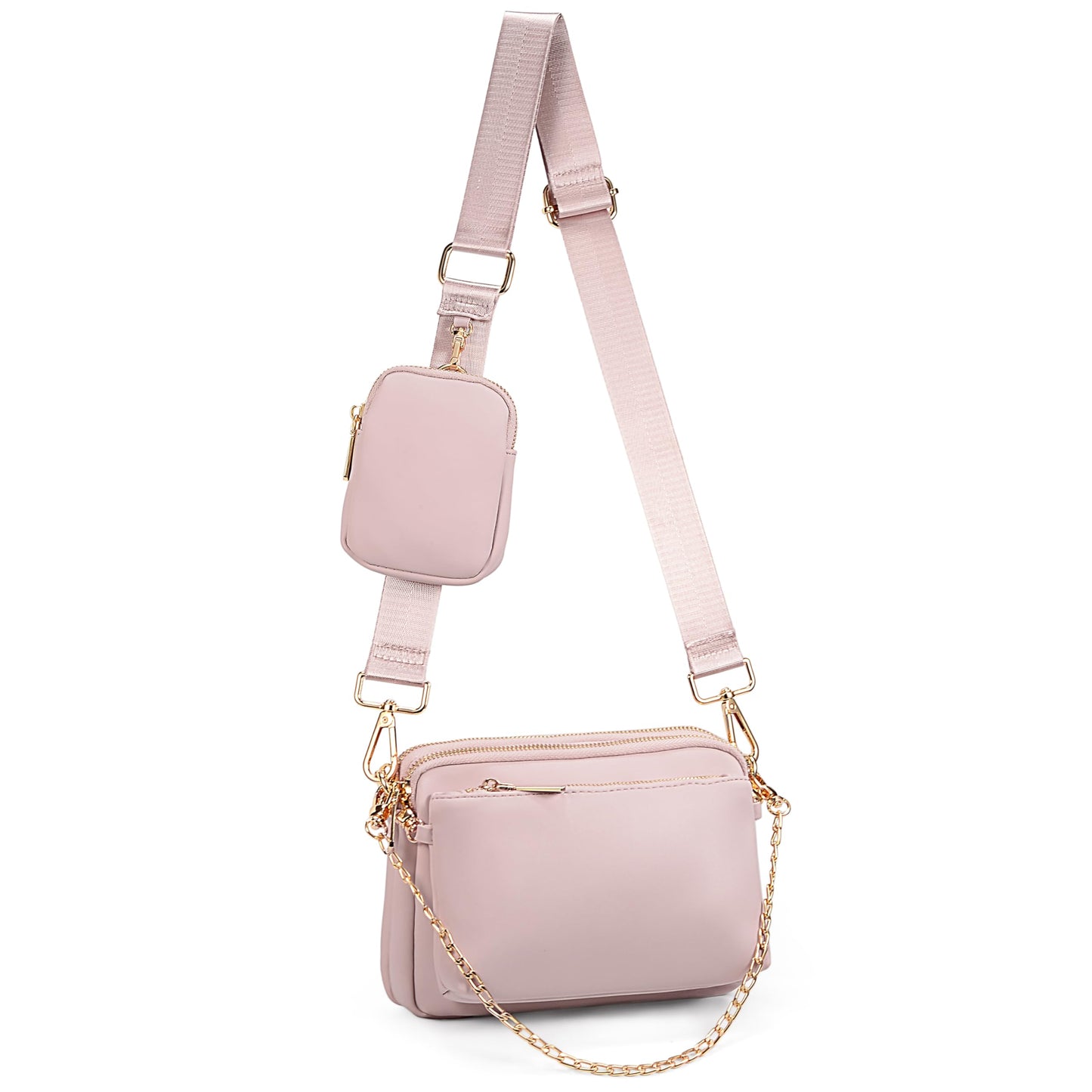 UTO Small Crossbody Bags for Women 3 in 1 Trendy Belt Purse Fashion Designer Mini Cute Sling Fanny Chest Pack