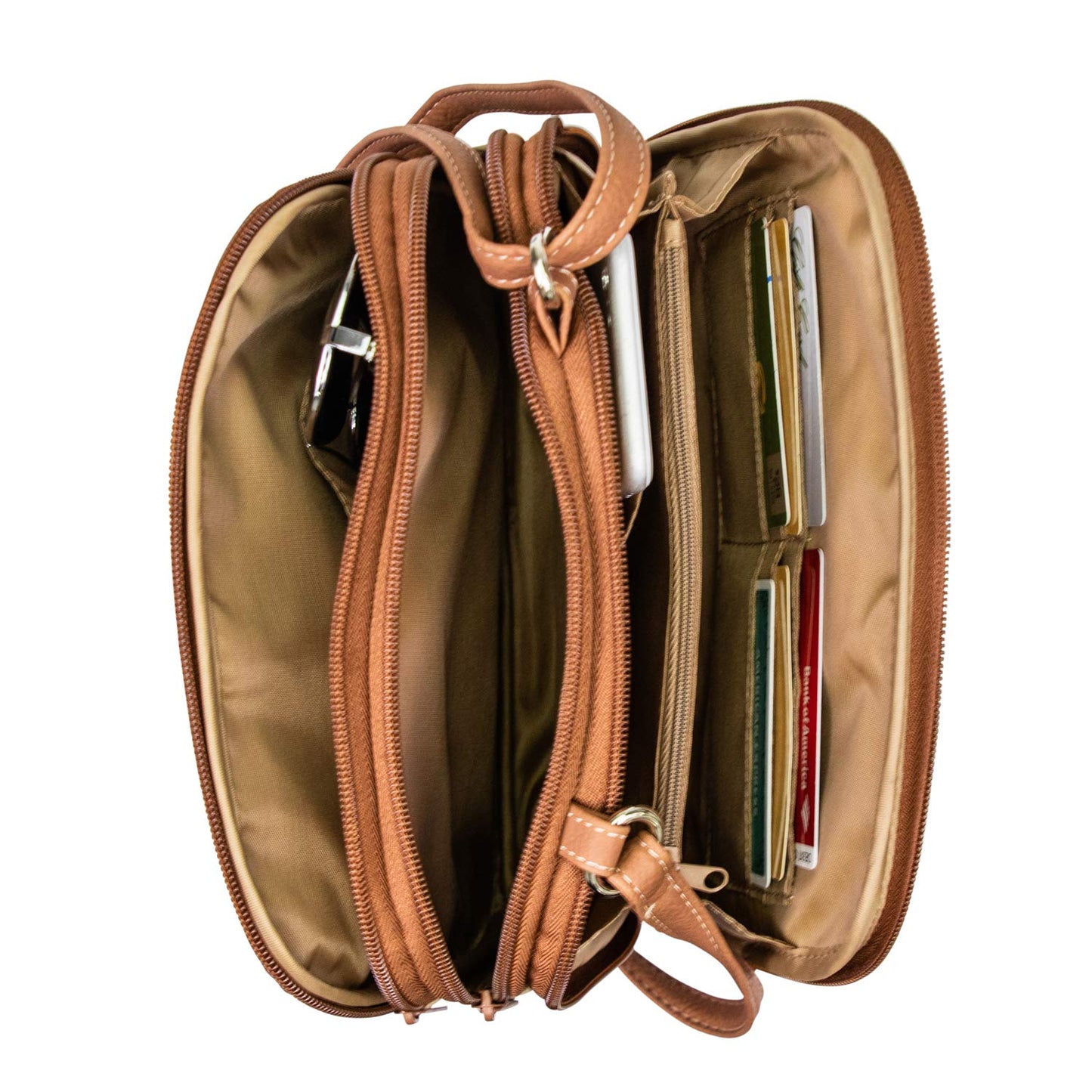 Multi Sac Zippy Triple Compartment Crossbody Bag