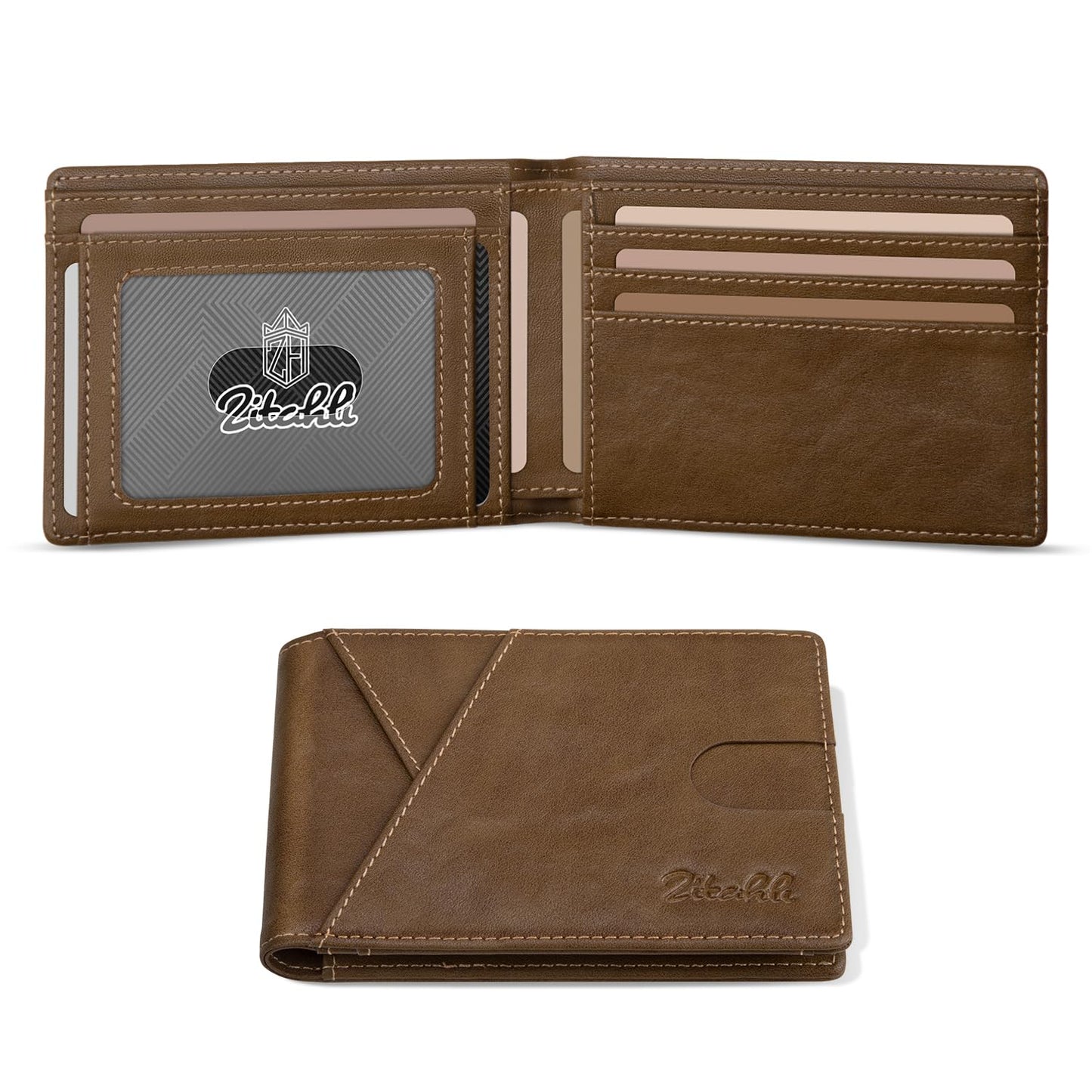 Zitahli Wallet for Men Slim 11 Credit Card Holder RFID Blocking Small Men's Wallet Bifold Minimalist Front Pocket With Mens Gifts Box