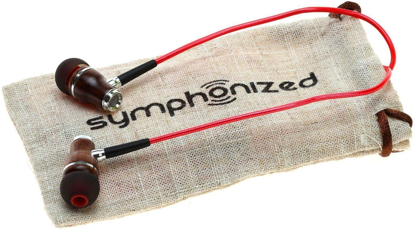 Symphonized NRG 2.0 Premium Genuine Wood in-Ear Noise-isolating Headphones with Mic and Nylon Cable