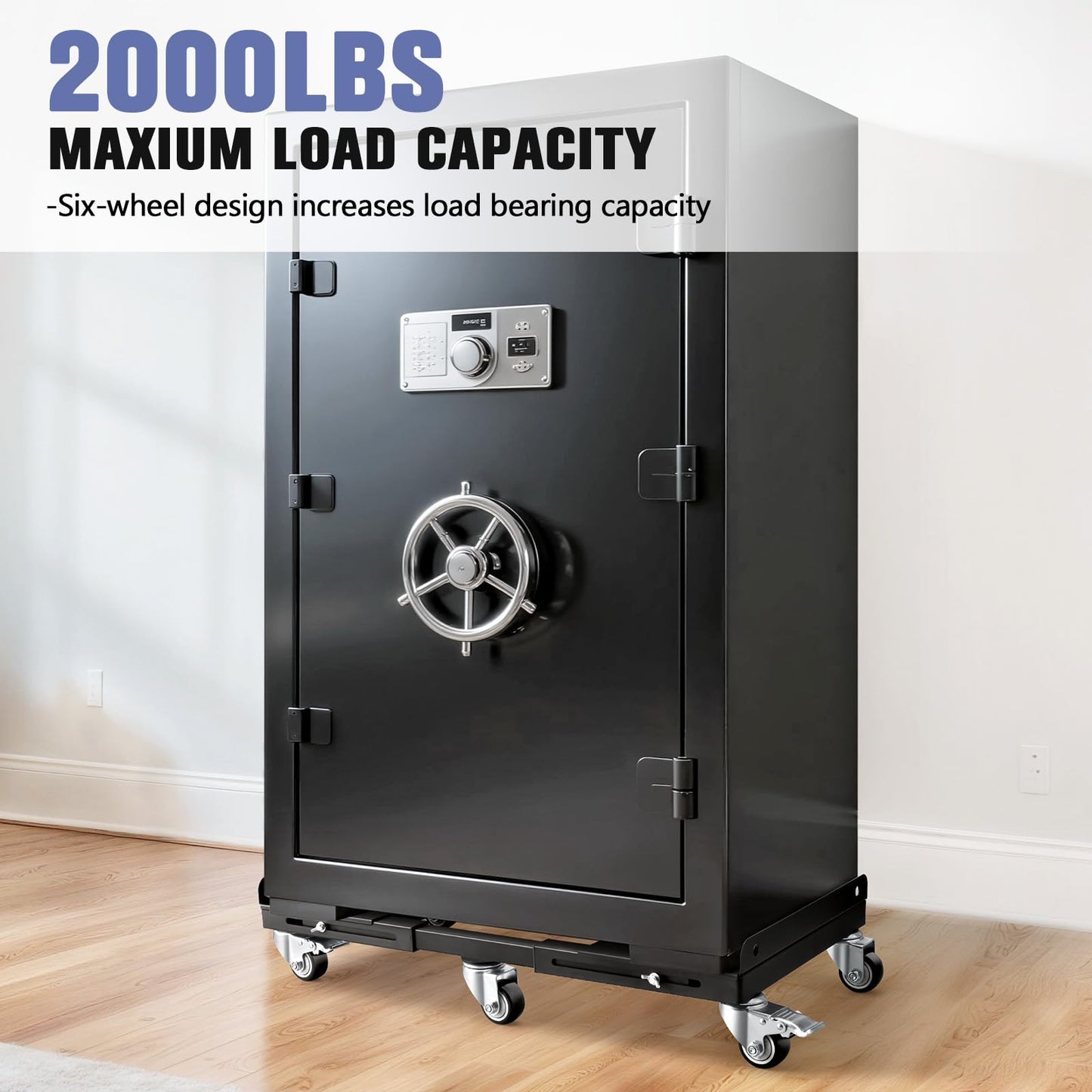 KEDSUM 2000LBS Heavy Duty Moving Dolly with 6 Swivel Wheels, Furniture Dolly with 100% Thicken Steel Frame, Expandable Appliance Dolly Cart Up to 43.6" Wide, All Terrain Used for Building Materials