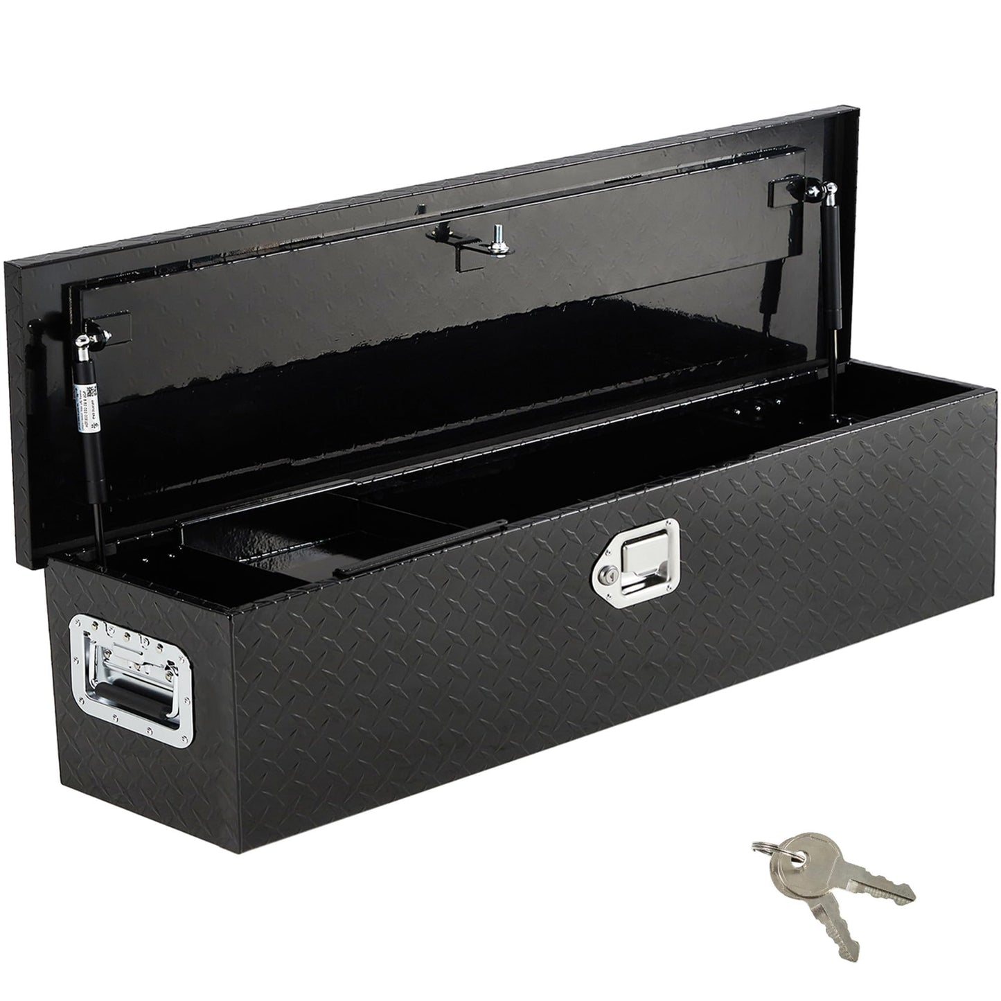 Garvee 48 Inch Truck Bed Tool Box, Heavy Duty Aluminum Pickup Tool Chest with Sliding Shelf, Waterproof & Rust-Resistant Storage Organizer for Truck, RV, Trailer, Silver